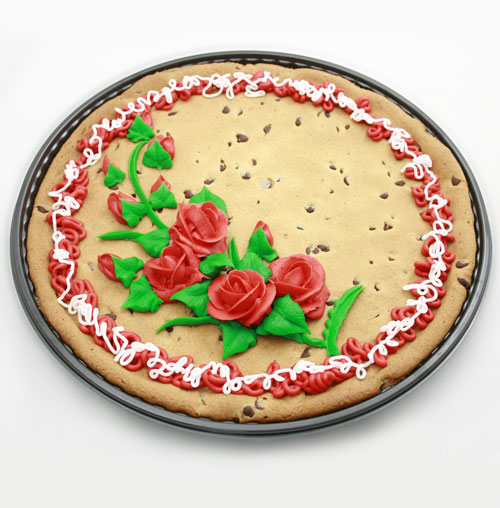 Shop Bakery Cookies 2 Red Rose Decorated Message Cookie