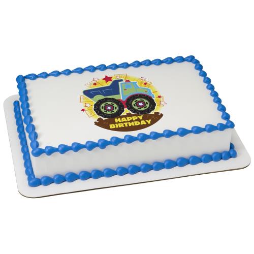 Happy Birthday Truck Sheet Cake 504 (Quarter Sheet to Full Sheet)