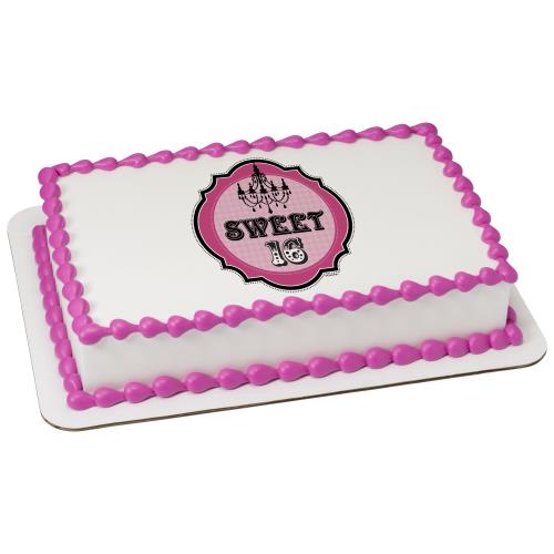 Sweet Sixteen Sheet Cake 384 (Quarter Sheet to Full Sheet)