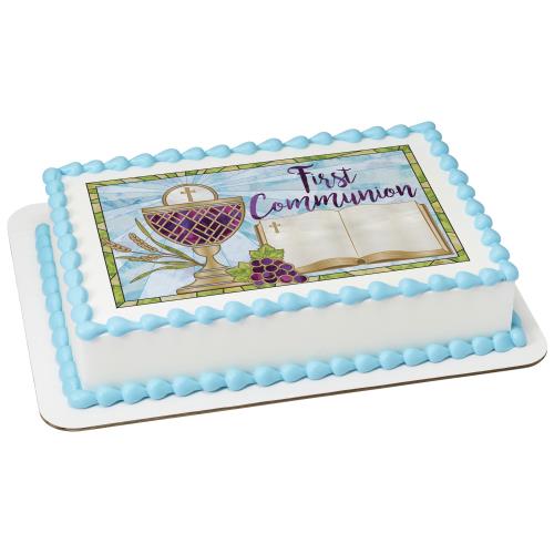 First Communion Sheet Cake 22865 (Quarter Sheet to Full Sheet)