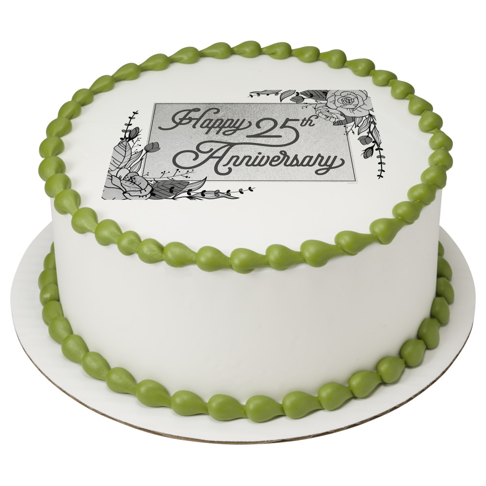25th Anniversary Round Cake 24929 | Hy-Vee Aisles Online Grocery Shopping