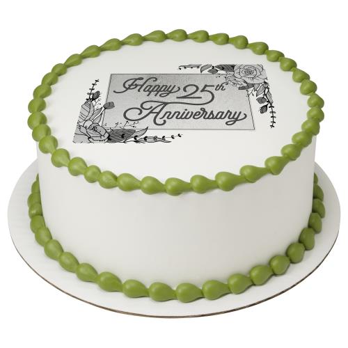 25th Anniversary Round Cake 24929