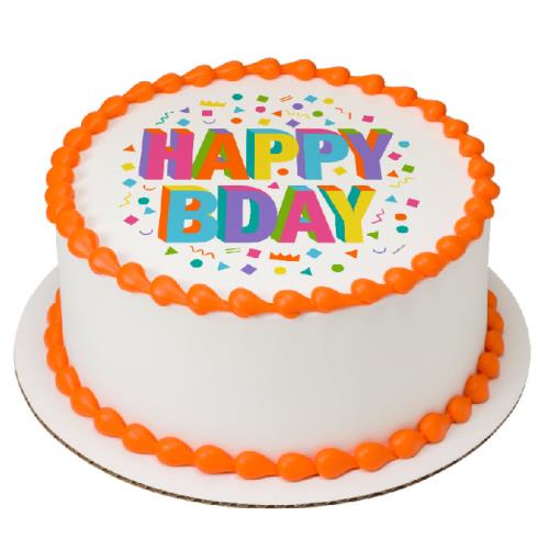 Happy Birthday Round Cake 25904