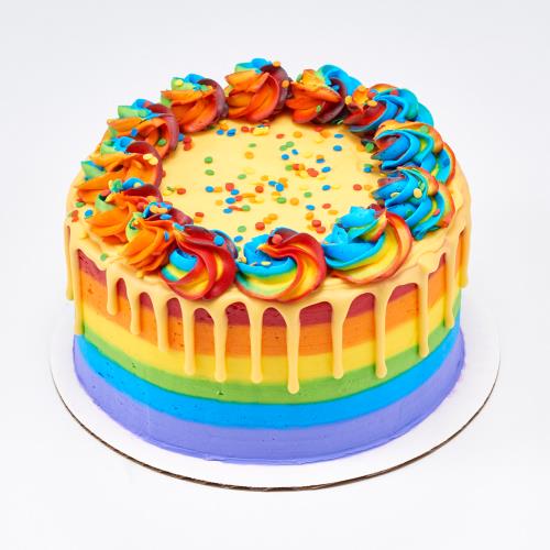 Rainbow Double Layer Round Cake 140 (7-inch)