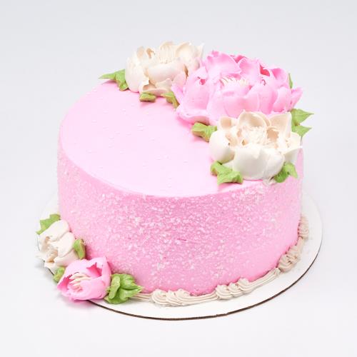 Pink Elegance Double Layer Round Cake 143 (7-inch)