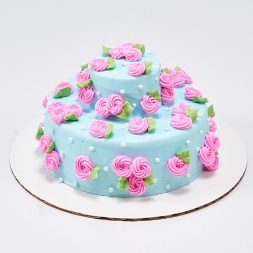 Rosette Bouquet Tiered Cake 151 (5-inch Base)