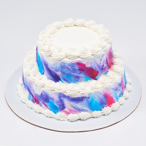 Painted Watercolor Tiered Cake 154 (7-inch Base)
