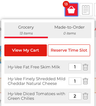 Reserving Time Slot - Shopping Cart