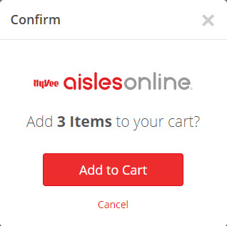 add to cart confirmation